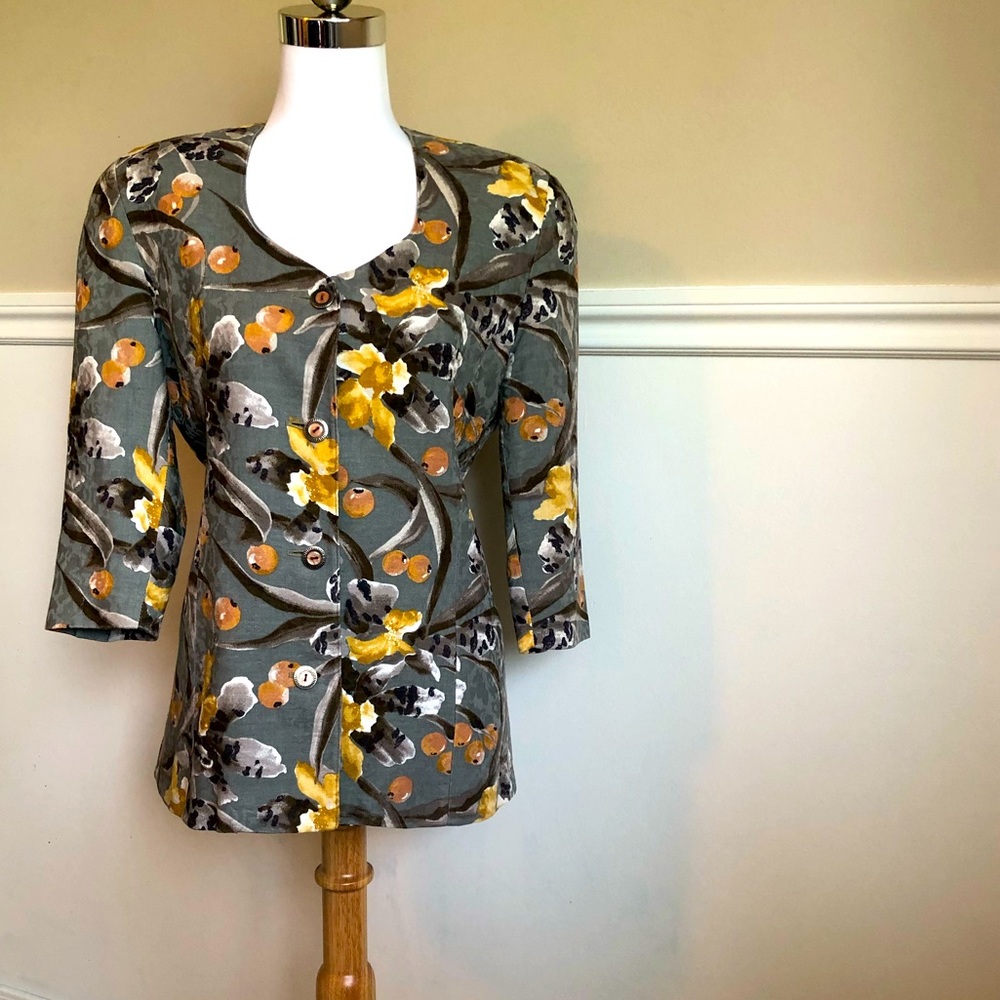 VTG Mr. Jax Women’s Floral Size 4 Button Up Blazer Made in Canada